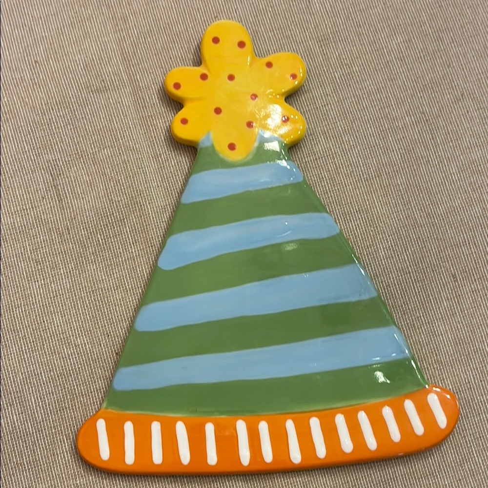 Coton Colors Party Hat Ornament - Yellow, Green, Blue, Orange